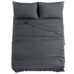 JOLLYVOGUE Queen Size Bed Sheet Set - 4 Piece Bed Sheets Set with Deep Pocket - Soft Breathable & Cooling - Resists Shrinkage & Fading Draps Queen - Easy Care (Dark Grey) 🍁 All In One Marketplace Canada