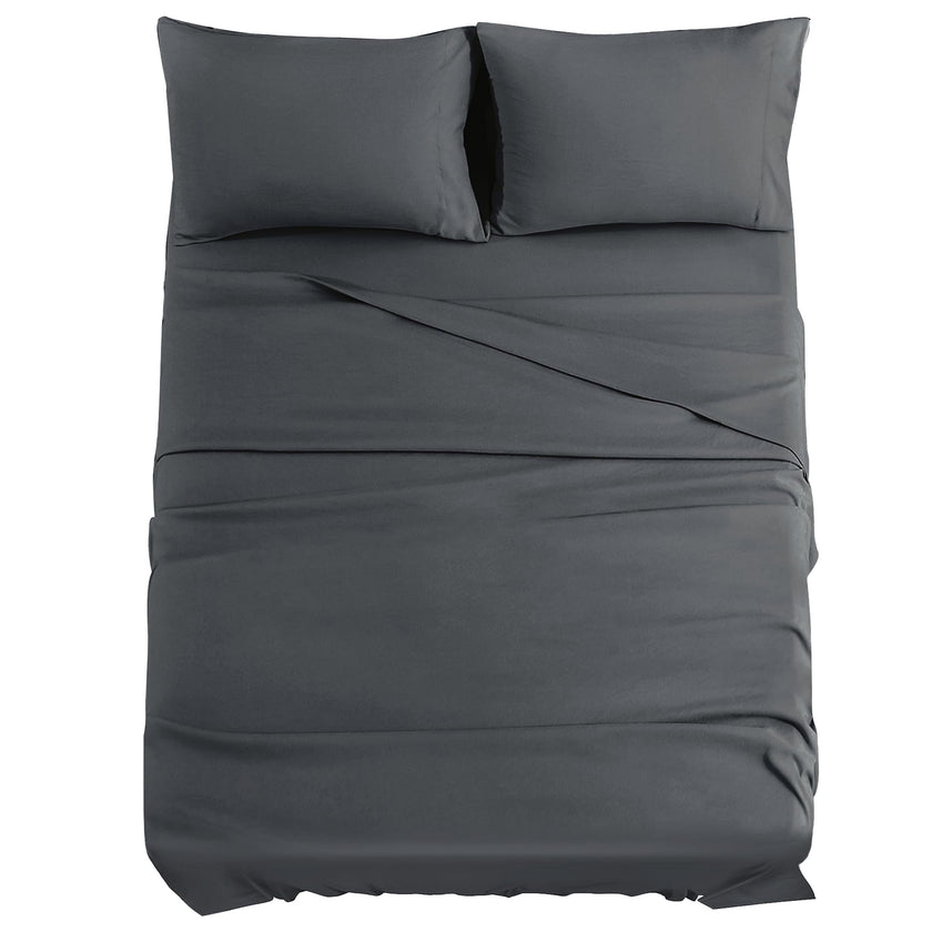 JOLLYVOGUE Queen Size Bed Sheet Set - 4 Piece Bed Sheets Set with Deep Pocket - Soft Breathable & Cooling - Resists Shrinkage & Fading Draps Queen - Easy Care (Dark Grey) 🍁 All In One Marketplace Canada