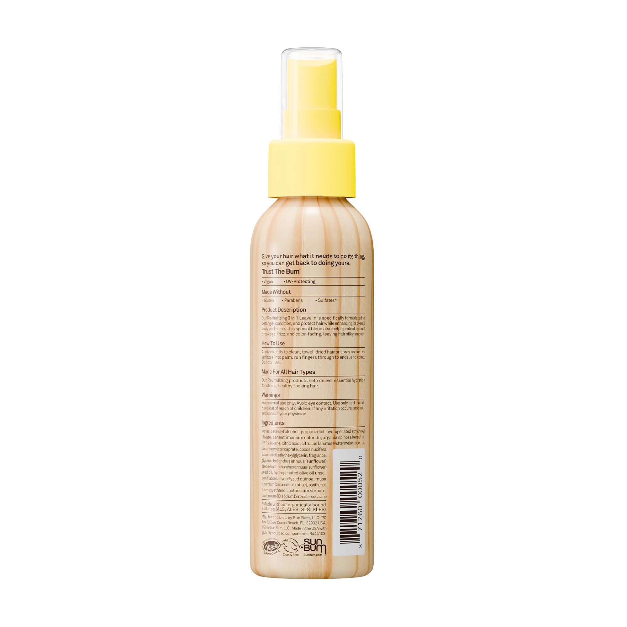 Sun Bum Beach Formula 3 in 1 Leave-In Hair Conditioner Spray, 118 mL Spray Bottle 🍁 All In One Marketplace Canada