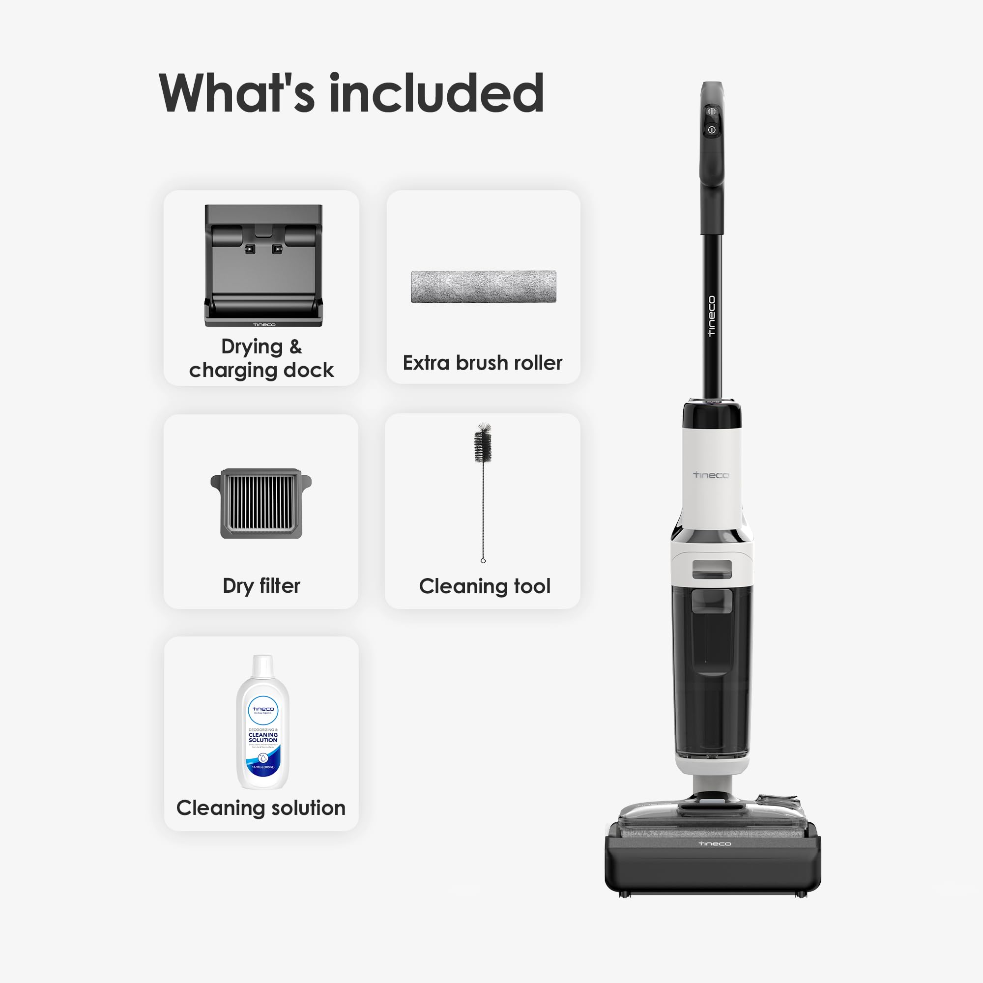 Tineco Floor ONE Stretch S6 Cordless Wet Dry Vacuum Cleaner, 180°Lay-Flat Smart Vacuum Mop, 40 Minutes Long Runtime 158℉ Flashdry Self-Cleaning, Dual-Sided Edge Cleaning Lightweight Floor Cleaner 🍁 All In One Marketplace Canada