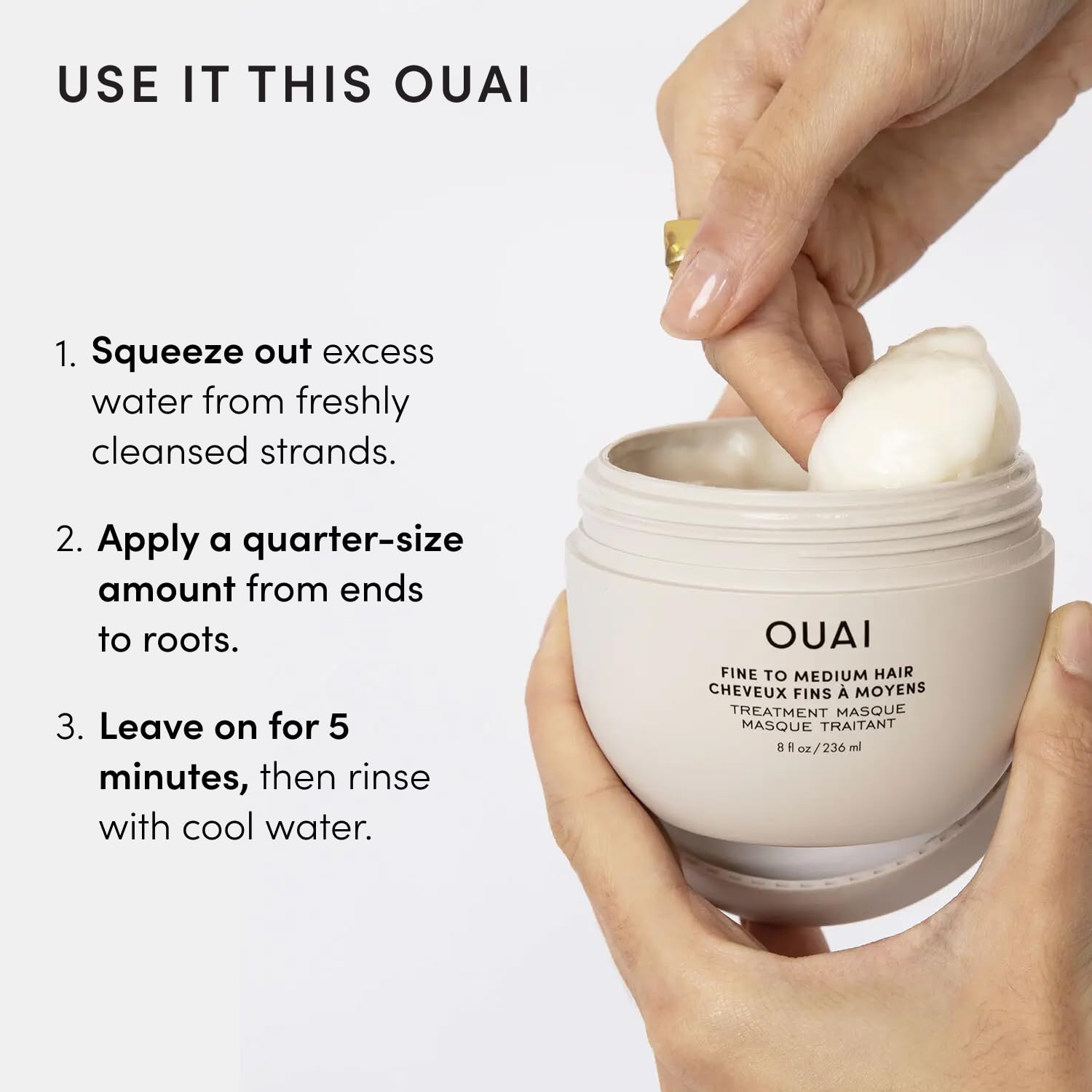OUAI Fine to Medium Hair Treatment Mask- Deep Conditioning Hair Mask (8 oz) 🍁 All In One Marketplace Canada