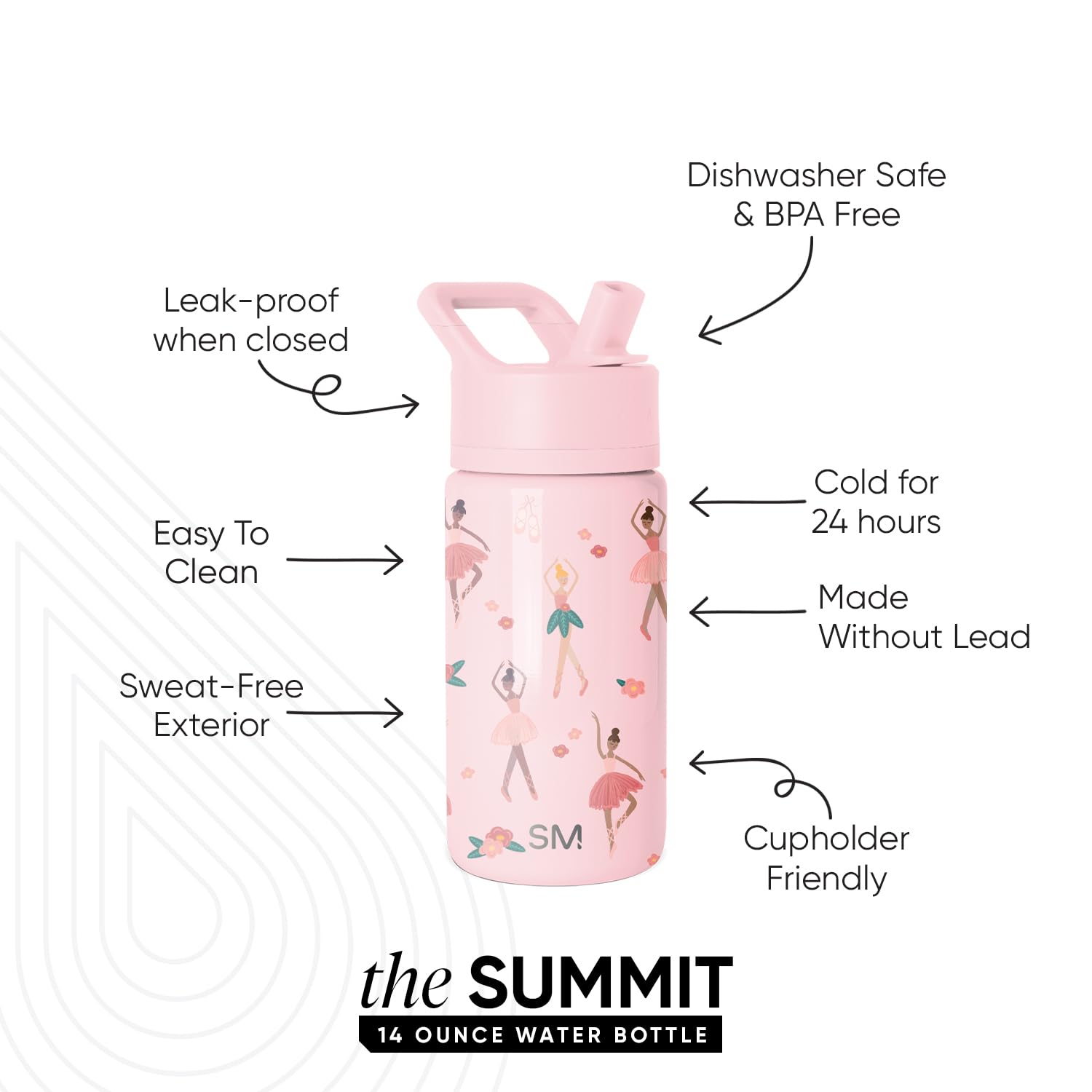 Simple Modern Kids Water Bottle & Toddler Cup | 14oz | Ballerina 🍁 All In One Marketplace Canada