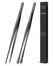 2 Pcs 12-inch Cooking Tweezers Tongs Precision Serrated Tips, Stainless Steel Professional Chef Tweezer Kitchen Tools for BBQ, Plating and Serving 🍁 All In One Marketplace Canada
