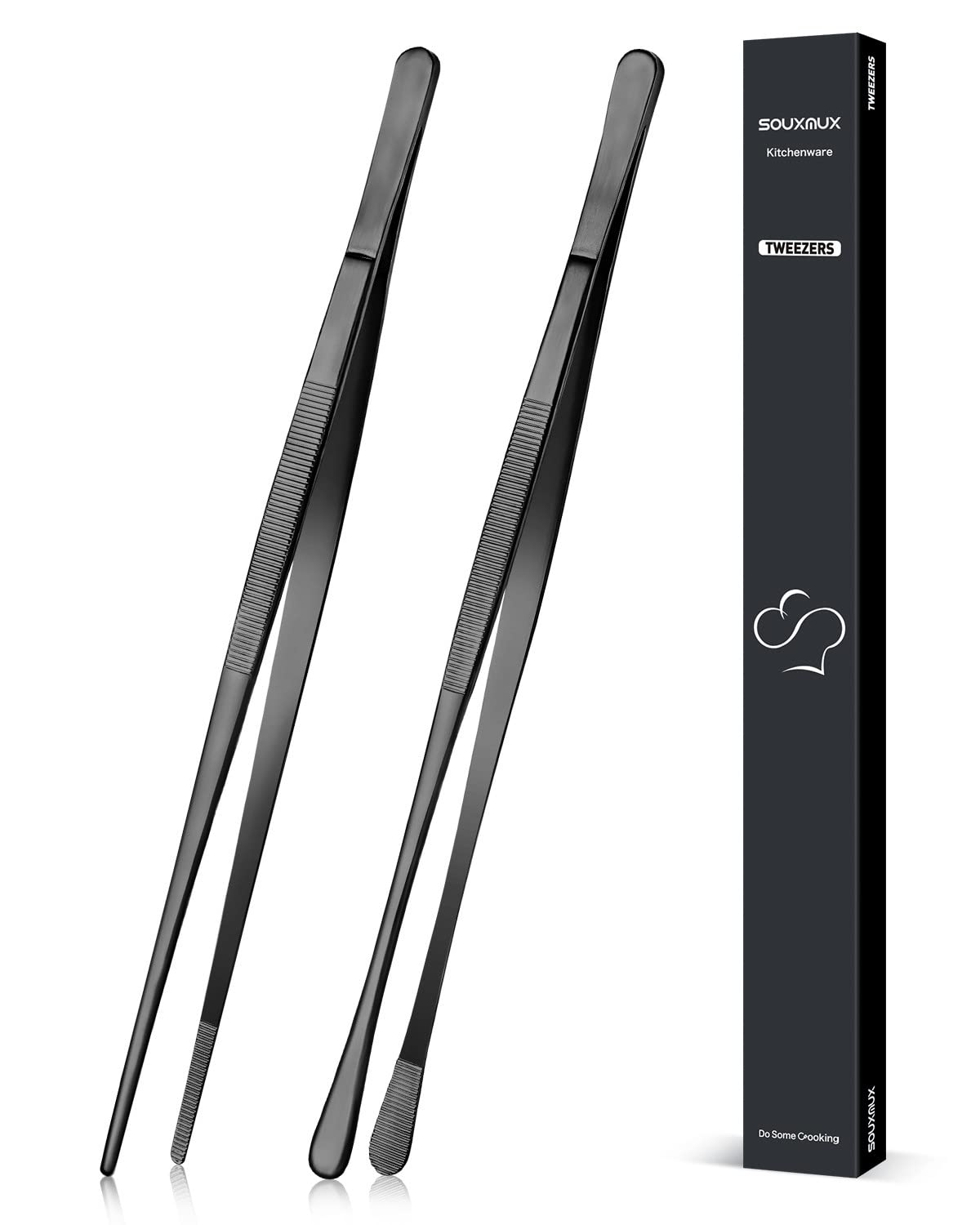 2 Pcs 12-inch Cooking Tweezers Tongs Precision Serrated Tips, Stainless Steel Professional Chef Tweezer Kitchen Tools for BBQ, Plating and Serving 🍁 All In One Marketplace Canada
