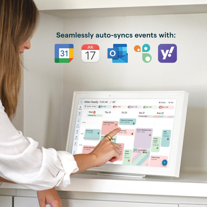 Skylight Calendar: 15-inch Wall Planner Digital Calendar & Chore Chart, Smart Touchscreen Interactive Display for Family Schedules – Wall Mount Included, Great for Organizing Your 2026 Calendar 🍁 All In One Marketplace Canada