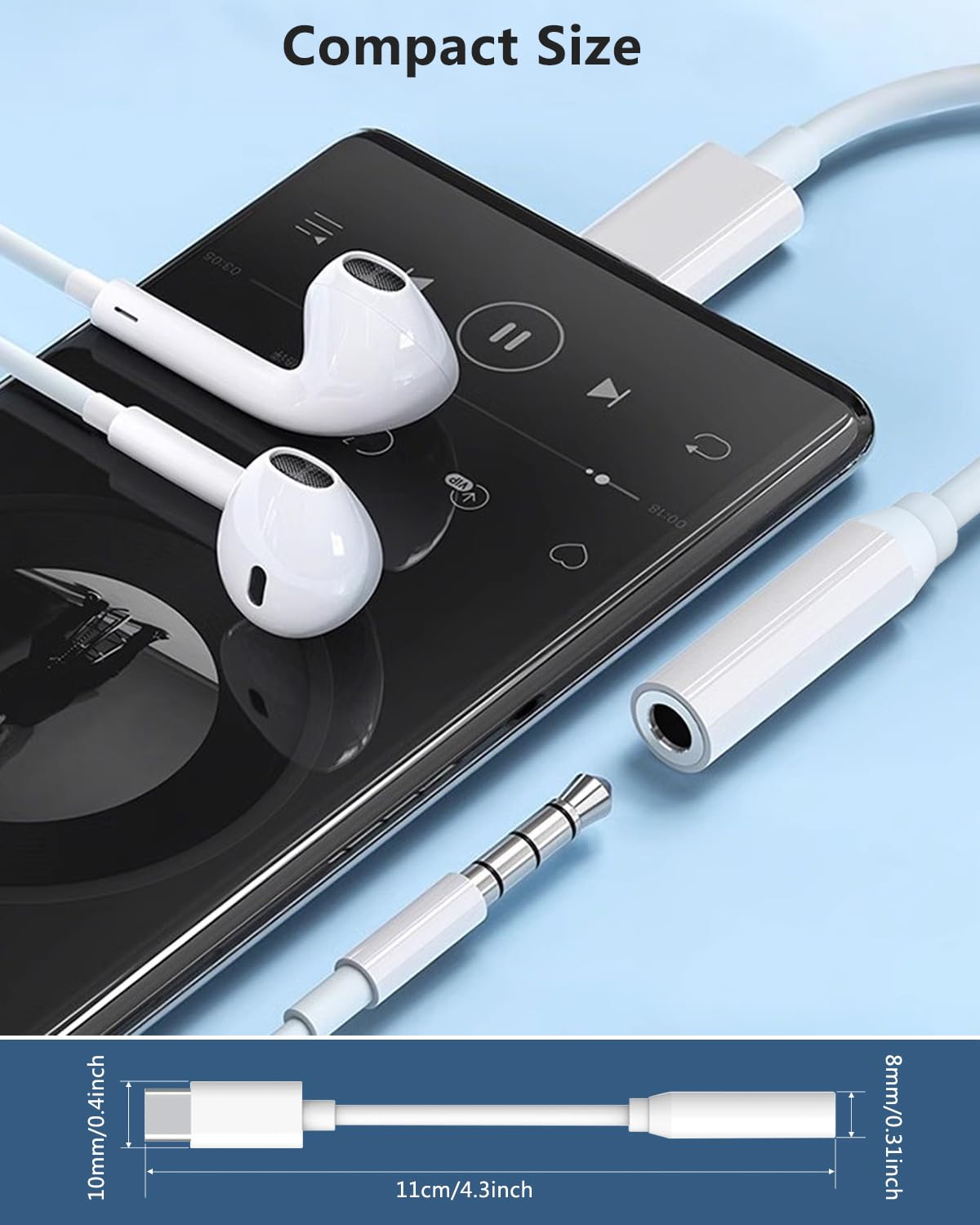 USB C to 3.5mm Audio Aux Adapter, AIDOUBARA 2 Pack Headphone Jack Dongle for iPhone 16 Pro Max/16, 15 Pro Max/15 Pro/15 Plus, Compatible with Samsung Galaxy S24/ S23/ S22/ S21 Ultra, Pixel, MacBook 🍁 All In One Marketplace Canada