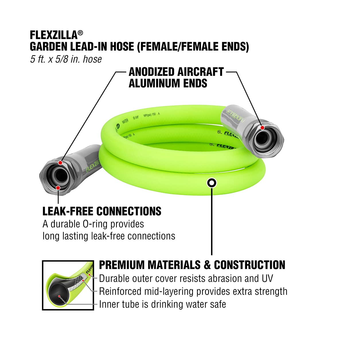 Flexzilla Garden Lead-in Hose, 5/8