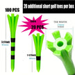 SWINGTEK 120 Pack Plastic Golf Tees,Contain 100 pcs 3-1/4 Inch Unbreakable Long Tees and 20 Short Tees,Mixed Color,Frictional Resistance Reduction 🍁 All In One Marketplace Canada