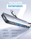 Hiearcool USB C Hub for MacBook – 7-in-1 USBC Adapter with 4K HDMI, 100W PD, USB 3.0 5Gbps Ports, SD/TF Card Reader – USB-C Dongle for Office, Meetings, Travel & Home Setup-Space Grey 🍁 All In One Marketplace Canada
