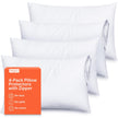 Niagara 4 Pack of Pillow Protectors with Zipper, Effective Dust Protection, Quiet, Stay in Place Pillow Covers, Breathable Case for Pillow Lifespan Extension, White (Standard) 🍁 All In One Marketplace Canada