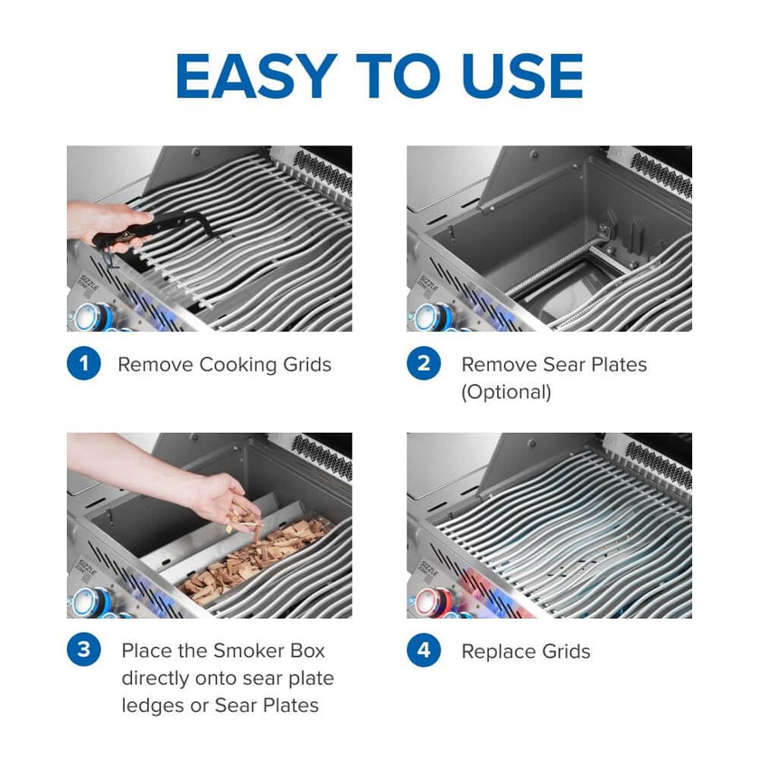 Napoleon Stainless Steel Smoker Box 67013 Add Smoky Flavor to BBQ, Easily Turn Gas Grill Into Smoker, Add Wood Chips or Chunks to Smoke Food on Barbecue 🍁 All In One Marketplace Canada