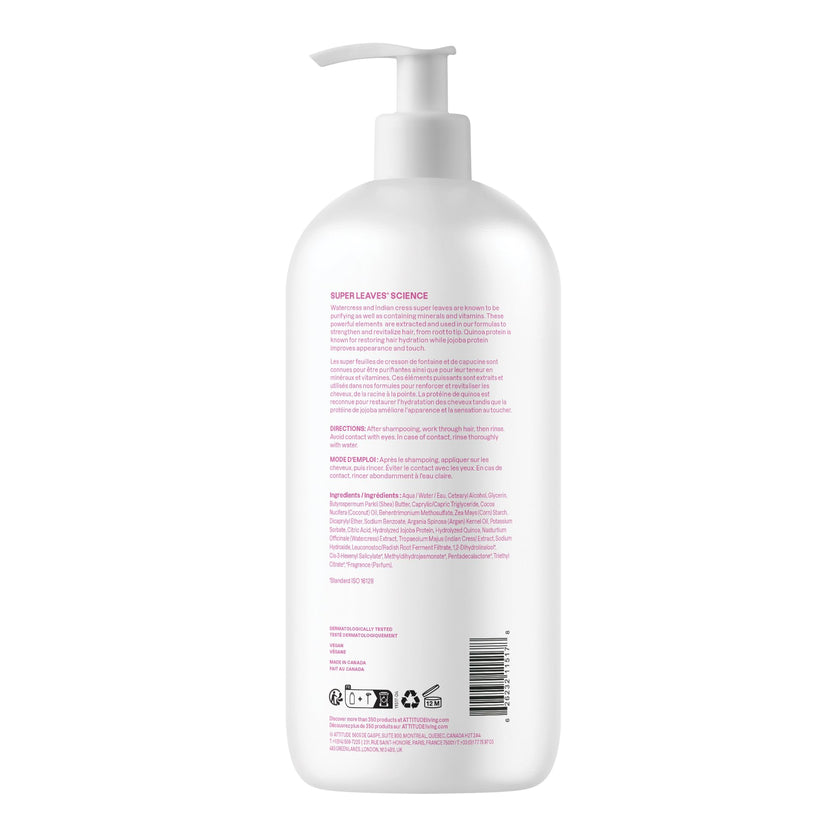 ATTITUDE Moisture Rich Hair Conditioner, Made in Canada, For Dry and Damaged Hair, Naturally Derived Ingredients, Vegan Detangler, Dermatologiocally Tested, Quinoa and Jojoba, 946 mL 🍁 All In One Marketplace Canada