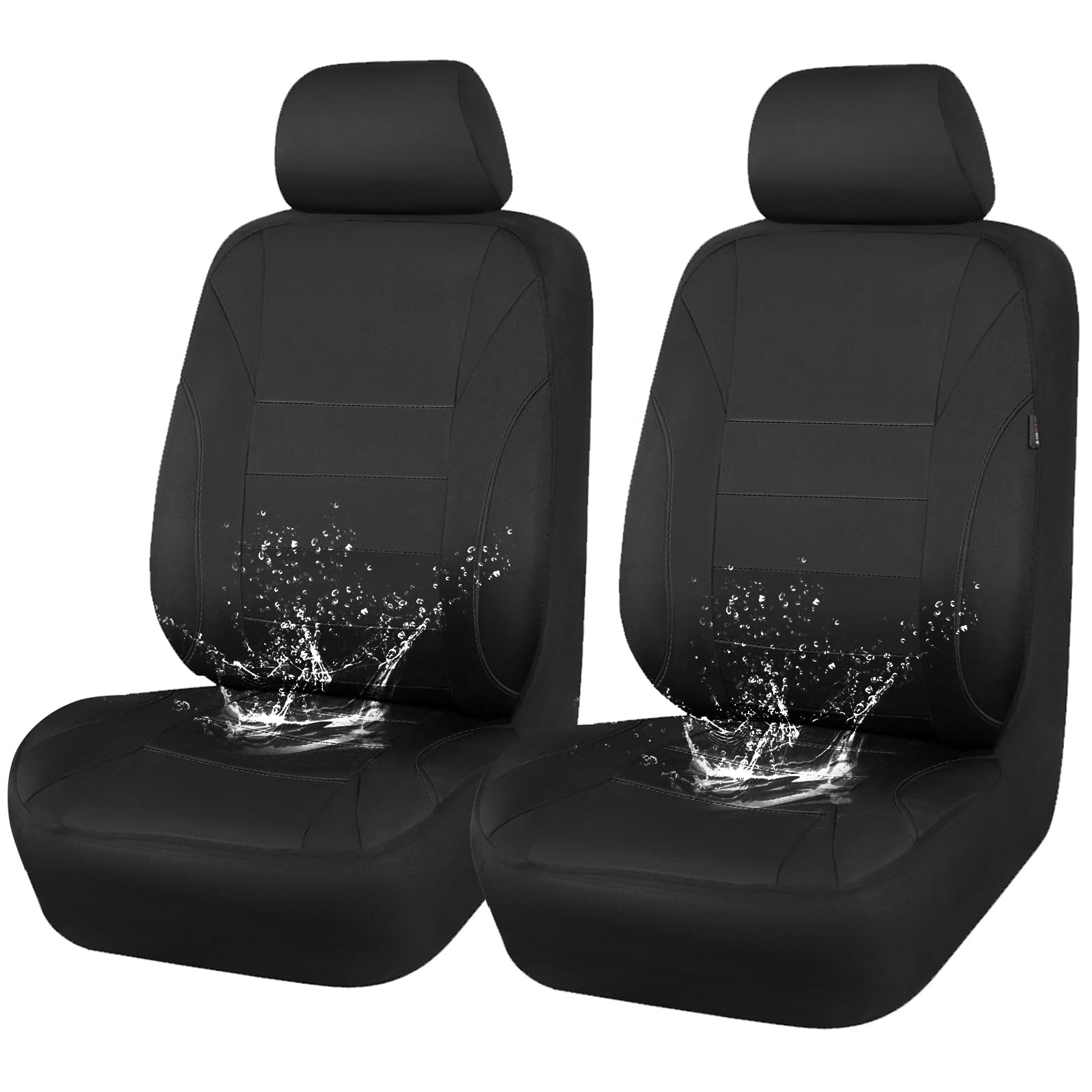 CAR Pass Neoprene Waterproof Two Front Car Seat Covers Set- Universal Fit for Vehicles, Airbag Compatiable(Black) 🍁 All In One Marketplace Canada