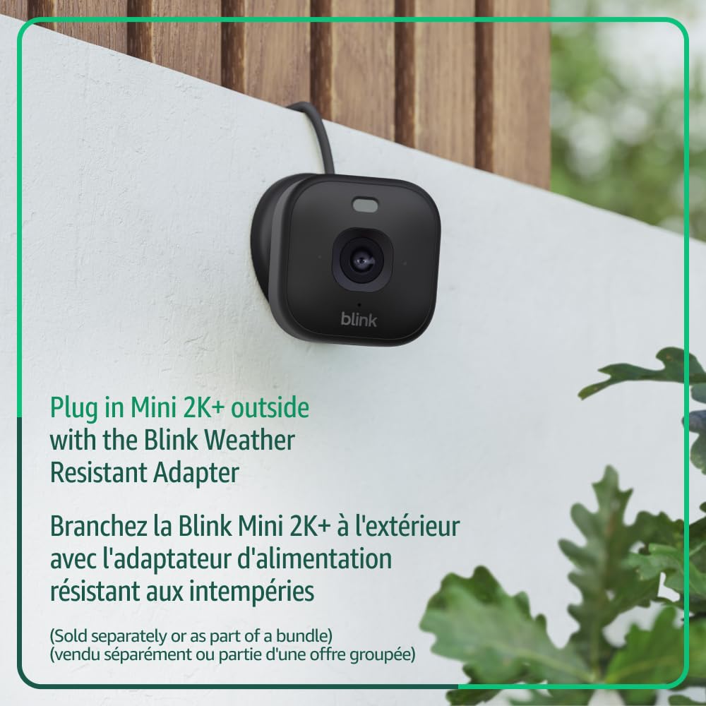 Blink Mini 2K+ (newest model) – Plug-in Home & Pet Security Camera with 2K video resolution, colour night vision, enhanced audio, motion detection – 2 cameras (Black) 🍁 All In One Marketplace Canada