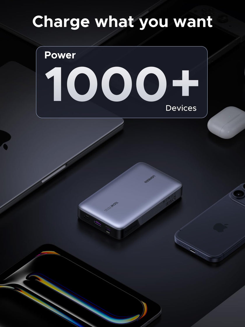 UGREEN 100W Power Bank Fast Charge, 3Ports USB C 20000mAh Portable Charger Fast Charging, 65W Fast Recharge Laptop Battery Bank, Compatible for MacBook Pro Air, Dell, iPad Pro, iPhone 17 Pro Max 🍁 All In One Marketplace Canada