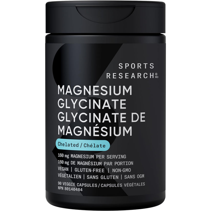Sports Research® Magnesium Glycinate 160mg - Chelated Magnesium to Support Restful Sleep & Enzymatic Processes - Liquid Softgels - 60 Count - Non-GMO, Gluten-Free Supplement for Daily Use 🍁 All In One Marketplace Canada