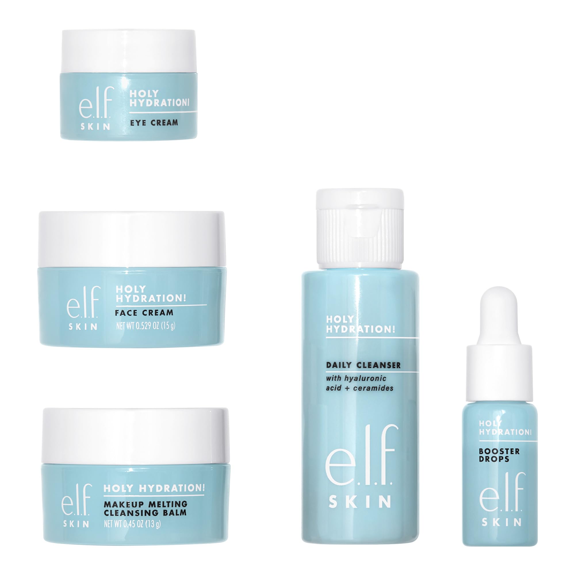e.l.f. SKIN Holy Hydration! Hydrated Ever After Skincare Mini Kit, Cleanser, Makeup Remover, Moisturizer & Eye Cream For Hydrating Skin, Airplane-Friendly Sizes 🍁 All In One Marketplace Canada