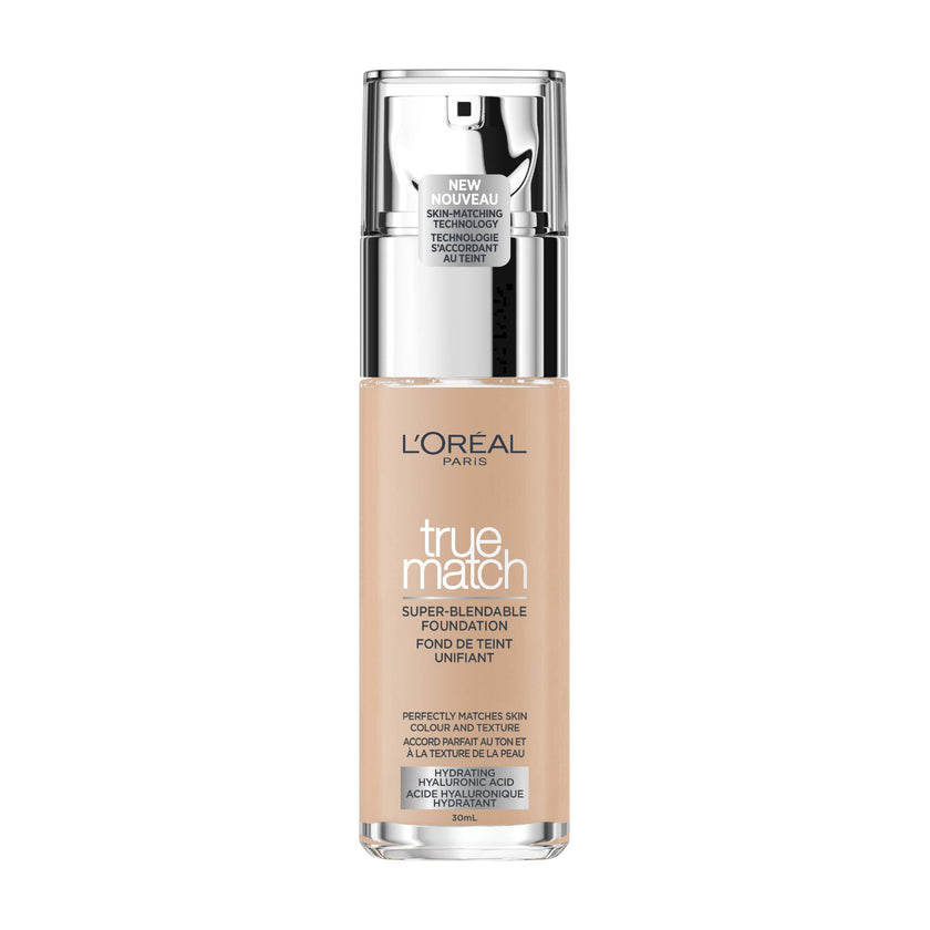 L'Oreal Paris True Match Super-Blendable Liquid Foundation, Skincare Infused with Moisturizing Cream & Hyaluronic Acid, 30 ml, Shade: 2N Vanilla 🍁 All In One Marketplace Canada