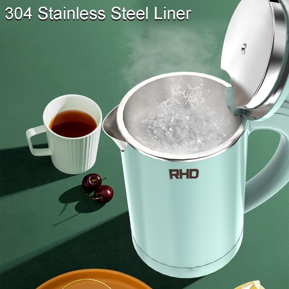 RHD 0.5L Small Portable Electric Kettles for Boiling Water, 304 Stainless Steel Hot Water Dispensers, Fast Boil Teapot, Auto Shut-Off, Perfect For Dorm RV Travel Coffee Tea, Green 🍁 All In One Marketplace Canada