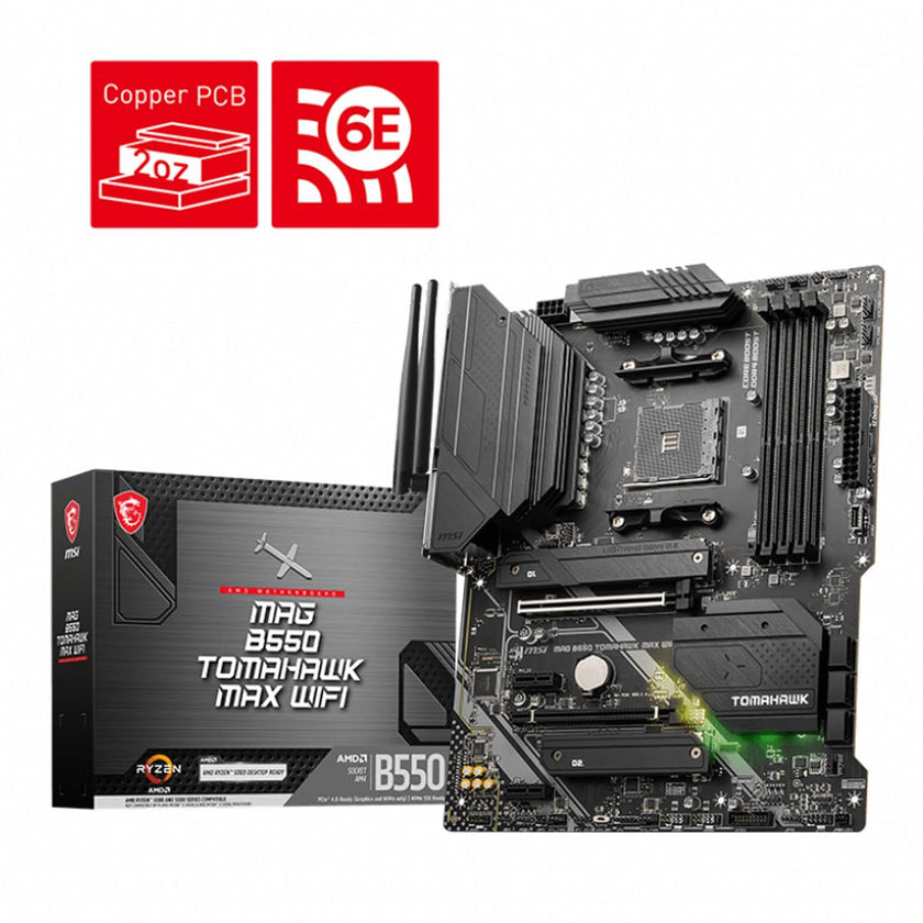 MSI MAG B550 Tomahawk MAX WiFi Gaming Motherboard AMD AM4, DDR4, PCIe 4.0, SATA 6Gb/s, M.2, USB 3.2 Gen 2, HDMI/DP, ATX, Wi-Fi 6E 🍁 All In One Marketplace Canada