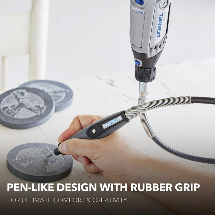 Dremel Flex Shaft Rotary Tool Attachment with Comfort Grip and 36” Long Cable-Engraver, Polisher, and Mini Sander-Ideal for Detail Metal Engraving, Wood Carving, and Jewelry Polishing, 225-02, Grey 🍁 All In One Marketplace Canada