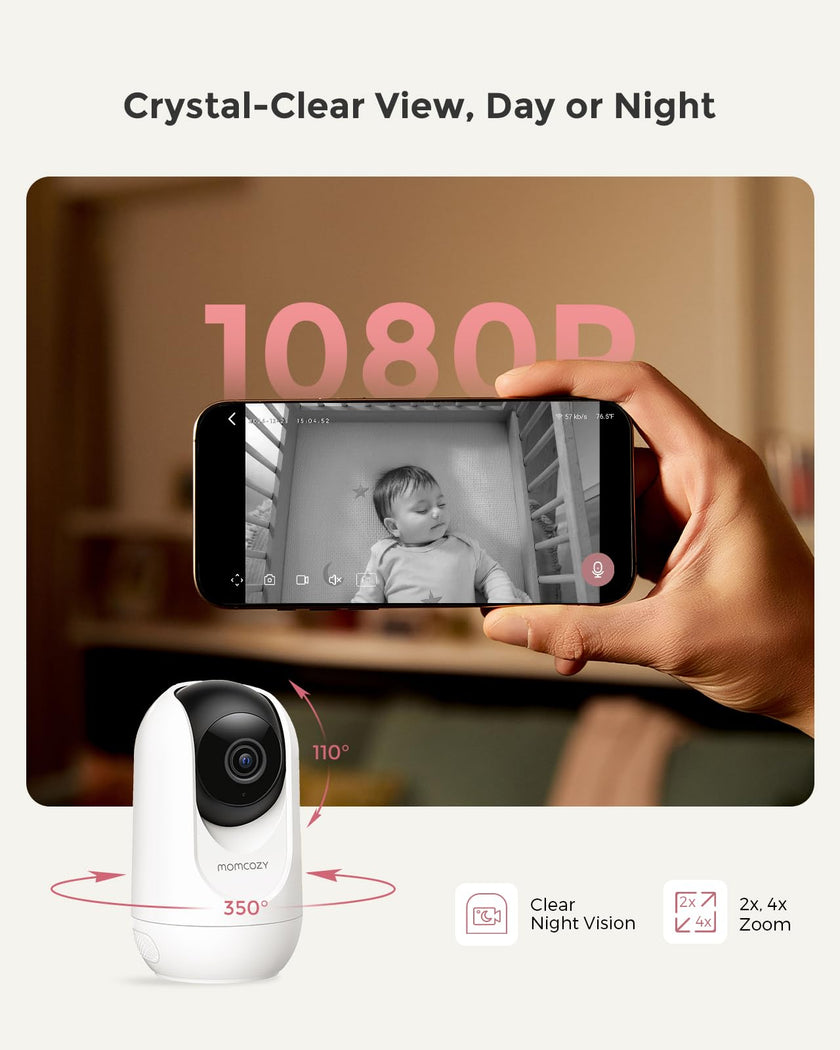 Momcozy Smart WiFi Baby Monitor with Camera and Audio, 5