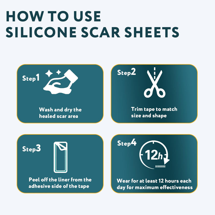 Silicone Scar Sheets, Silicone Scar Tape for Surgical Scars - 60