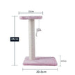 Cat Scratching Post with Platform & Hanging Toy – Multi Level Cat Tree Scratcher with Plush Bed