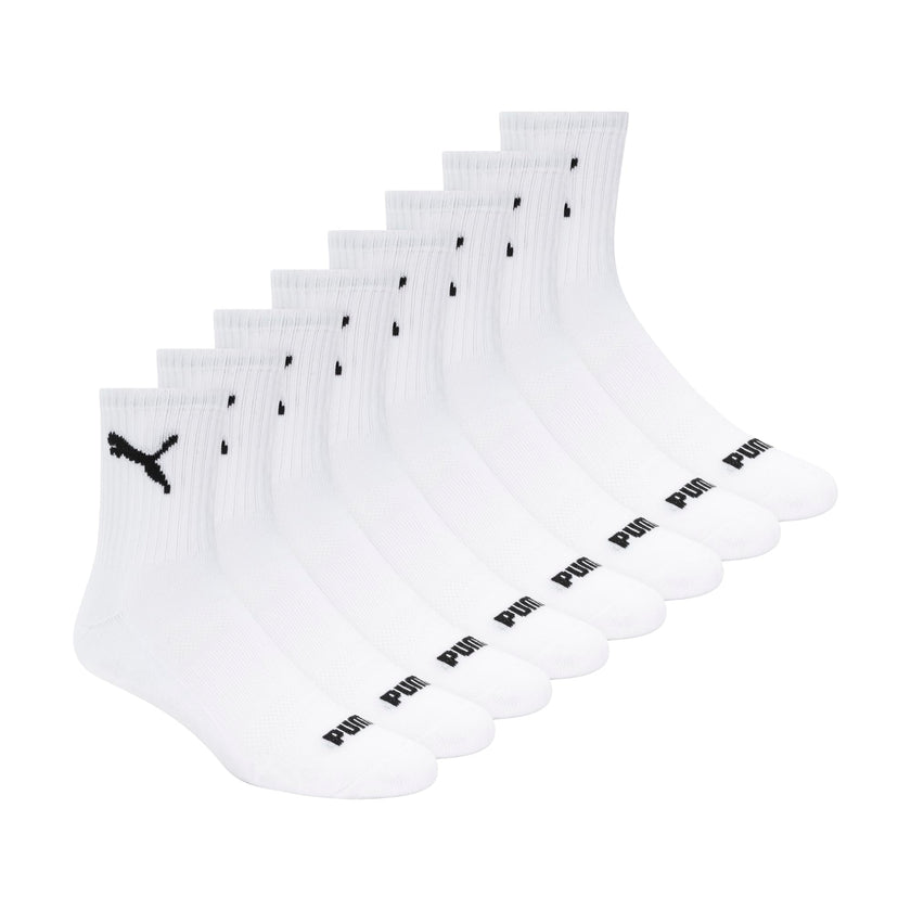 PUMA Men's 8 Pack Athletic Cushioned High Quarter Crew Socks, White/Black, 10-13 🍁 All In One Marketplace Canada