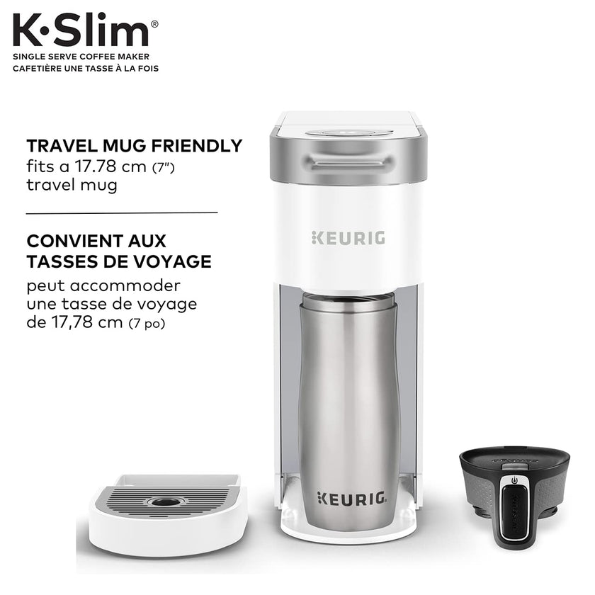 Keurig K-Slim Single Serve K-Cup Pod Coffee Maker, Featuring Simple Push Button Controls and MultiStream Technology, White 🍁 All In One Marketplace Canada