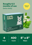 Earth Rated (A Canadian Company) Pet Wipes for Dogs and Cats, Hypoallergenic, 3-in-1 Cleaning, Deodorizing and Hydrating, for Grooming Paws, Body and Butt, New White Tea and Basil Scent, 400 Count 🍁 All In One Marketplace Canada
