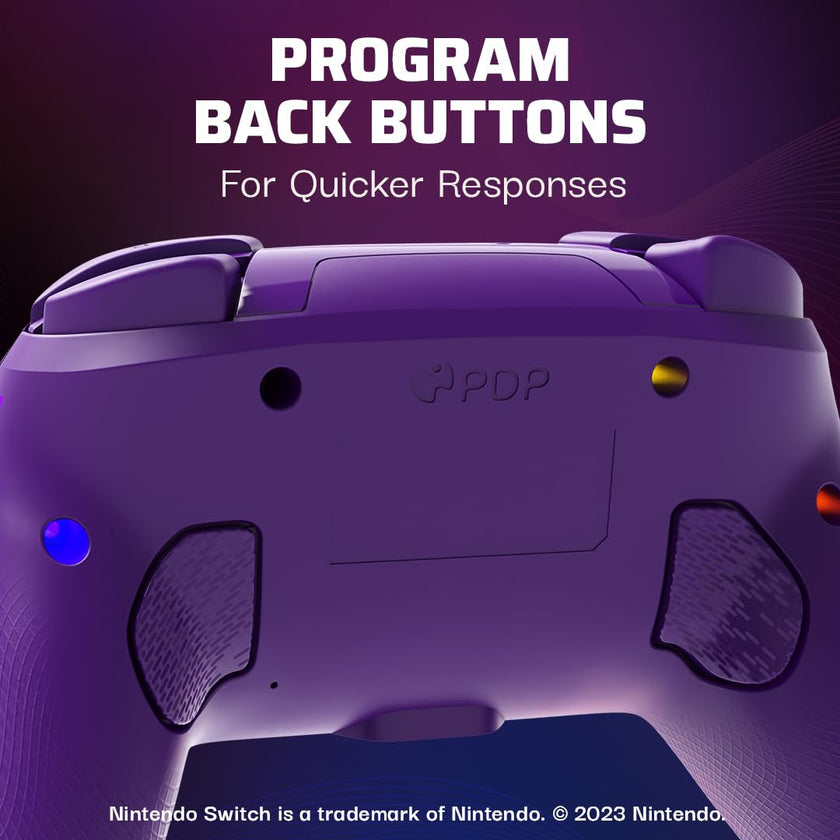 PDP Afterglow Wave Wireless RGB Gaming Controller - Nintendo Switch/Switch Lite/Switch - OLED Model, Nintendo Switch 2, LED Lighting, Rechargeable Battery - Purple 🍁 All In One Marketplace Canada