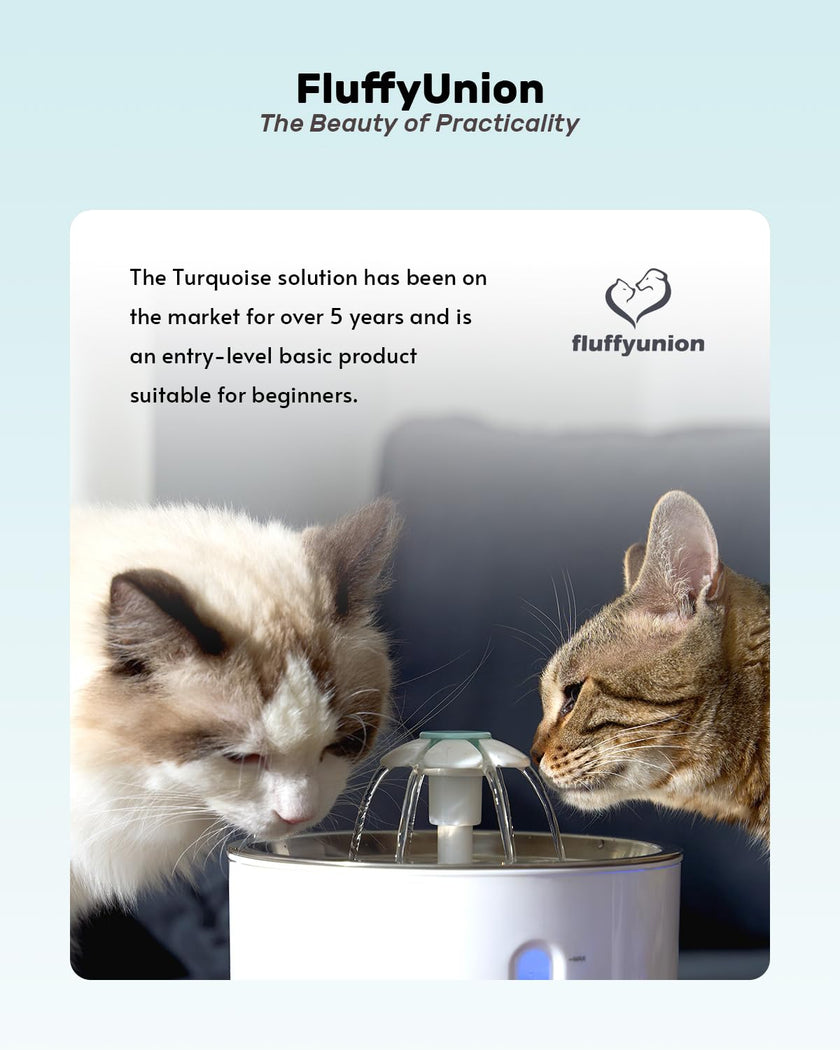 FluffyUnion Cat Water Fountain with Stainless Steel Lid, 2.4L/81oz Automatic Water Dispenser for Cats and Dogs 🍁 All In One Marketplace Canada