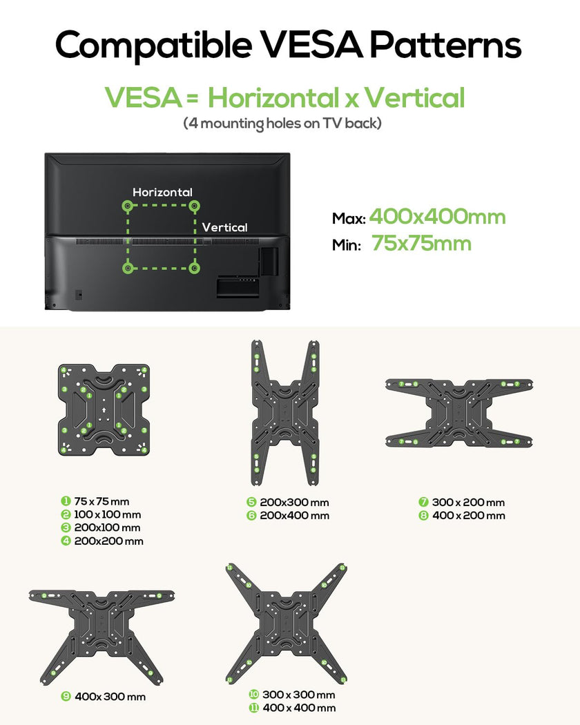 USX MOUNT Full Motion TV Wall Mount for 26-65 Inch TVs up to 77Lbs, Wall Mount TV Bracket, Single Stud Articulating TV Mount, Smooth Swivel Extension, Max VESA 400x400 mm, XMM919 🍁 All In One Marketplace Canada