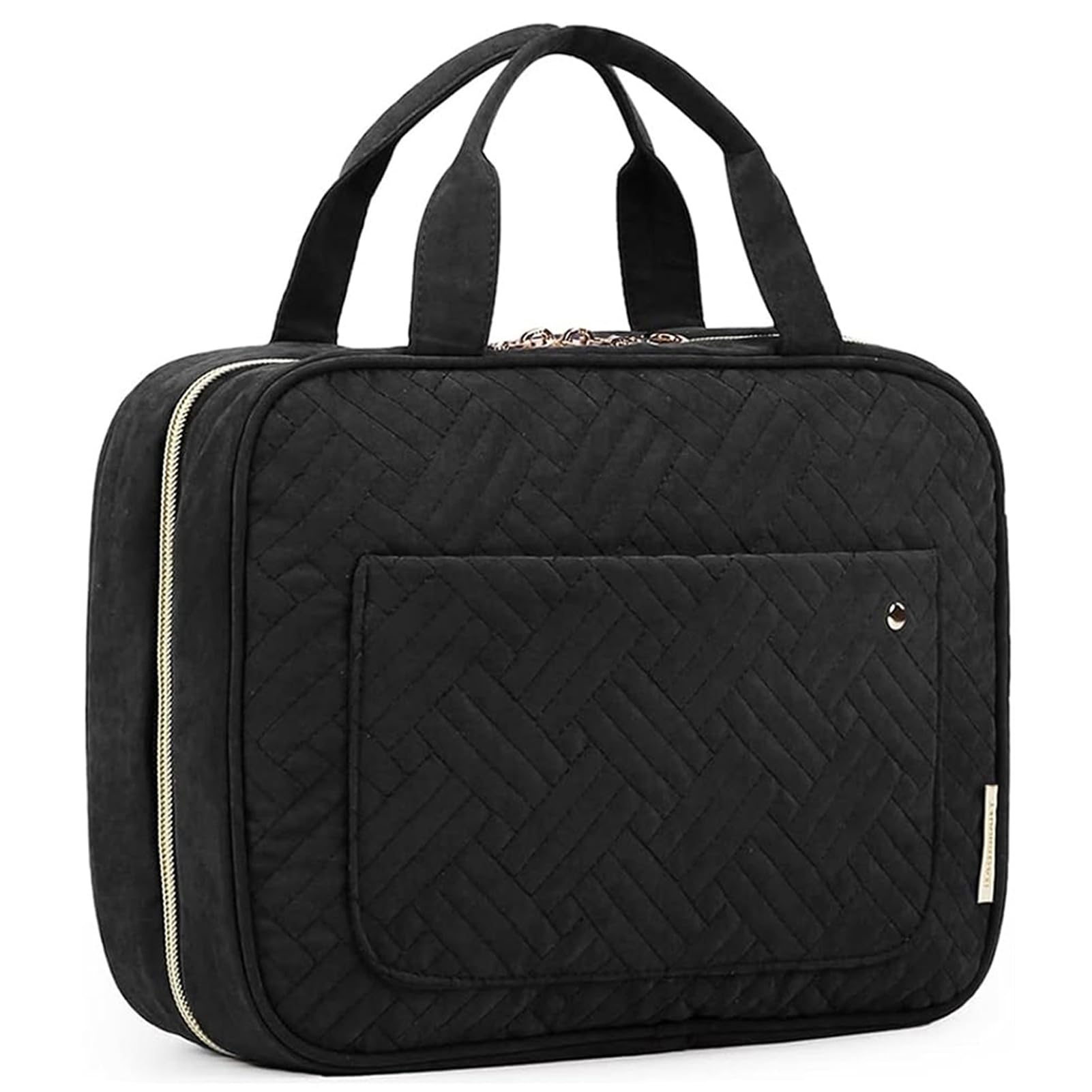 BAGSMART Toiletry Bag Travel Bag with Hanging Hook, Water-resistant Makeup Cosmetic Bag Travel Organizer for Accessories, Shampoo, Full-size Container, Toiletries (Black, Medium) 🍁 All In One Marketplace Canada
