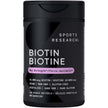 Sports Research® Max Strength Vegan Biotin 10,000mcg with Organic Coconut Oil - Helps to Maintain Healthy Hair, Nails and Skin - Great for Women & Men - 120 Veggie Softgels 🍁 All In One Marketplace Canada