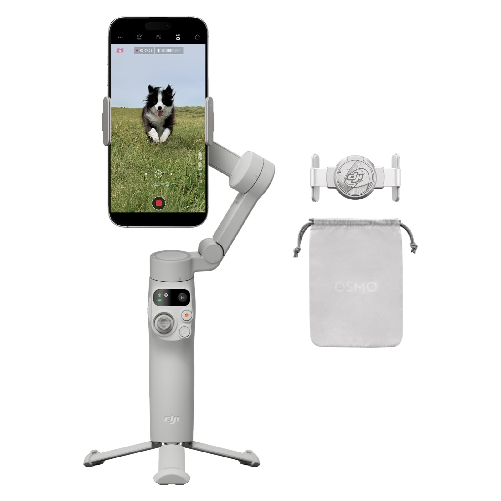 DJI Osmo Mobile 7 Gimbal Stabilizer for iPhone, Android, Built-in Tripod, Ultra-Light, Comfortable Grip, 3-Axis Phone Gimbal, ActiveTrack 7.0, ShotGuides, One-Tap Edit, 10hrs Use, Phone Charging 🍁 All In One Marketplace Canada