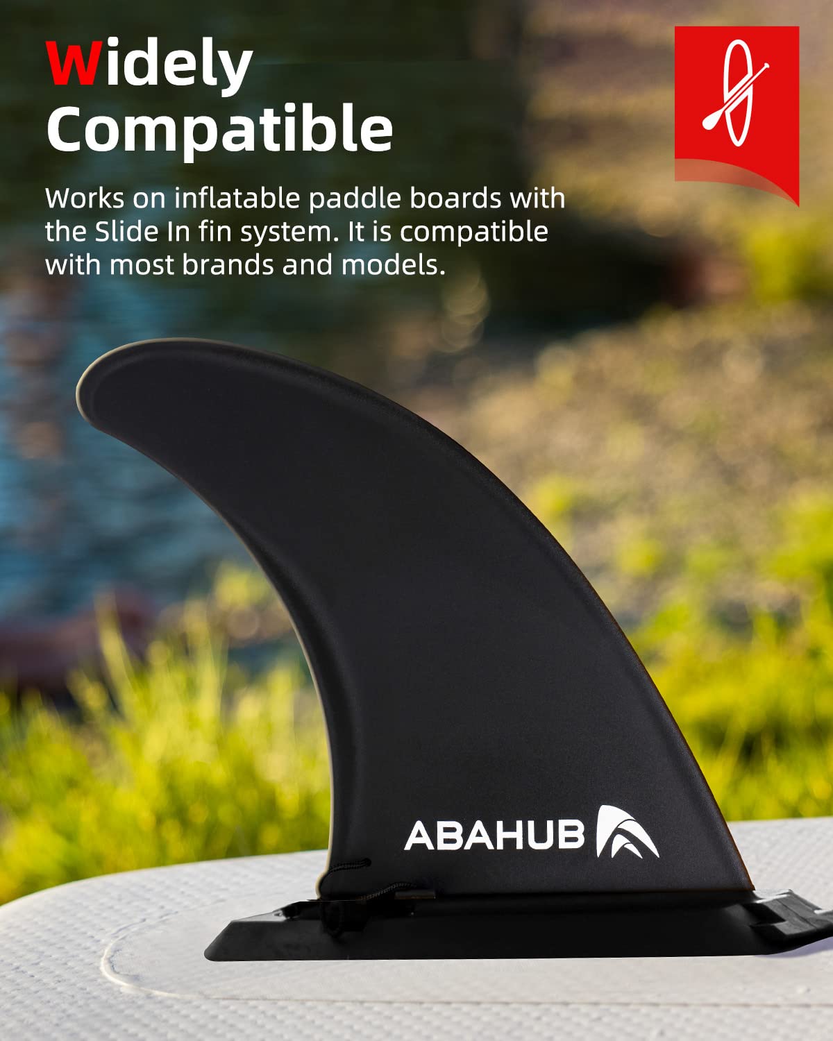 Abahub 9'' SUP Fin Inflatable Paddle Board Replacement Fins, Quick Release Slide in Detachable Center Fin for iSUP Stand UP Paddleboard Inflatable Boards 9 Inch 1 Pack Black 🍁 All In One Marketplace Canada