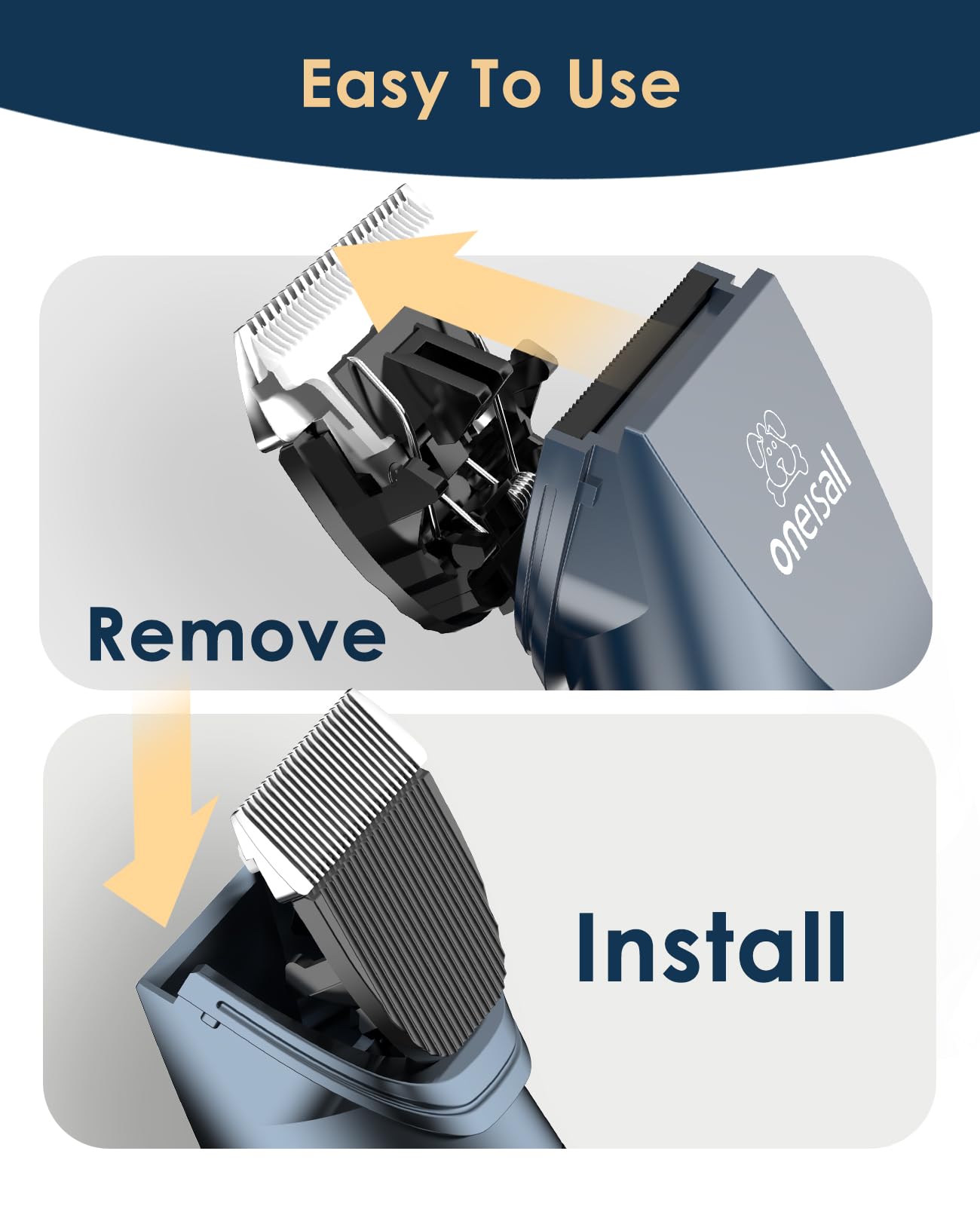 oneisall Quiet Cat Clippers for Matted & Long Hair, 2-Speed Cordless Pet Shaver Grooming Kit for Cats, Small Dogs & Animals (Blue) 🍁 All In One Marketplace Canada