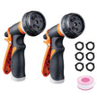 Forthcan Garden Hose Nozzle - 2 Pack Hand Sprayer With 8 Patterns for Watering, Car Wash, Cleaning and Showering Dogs & Pets (Orange) 🍁 All In One Marketplace Canada