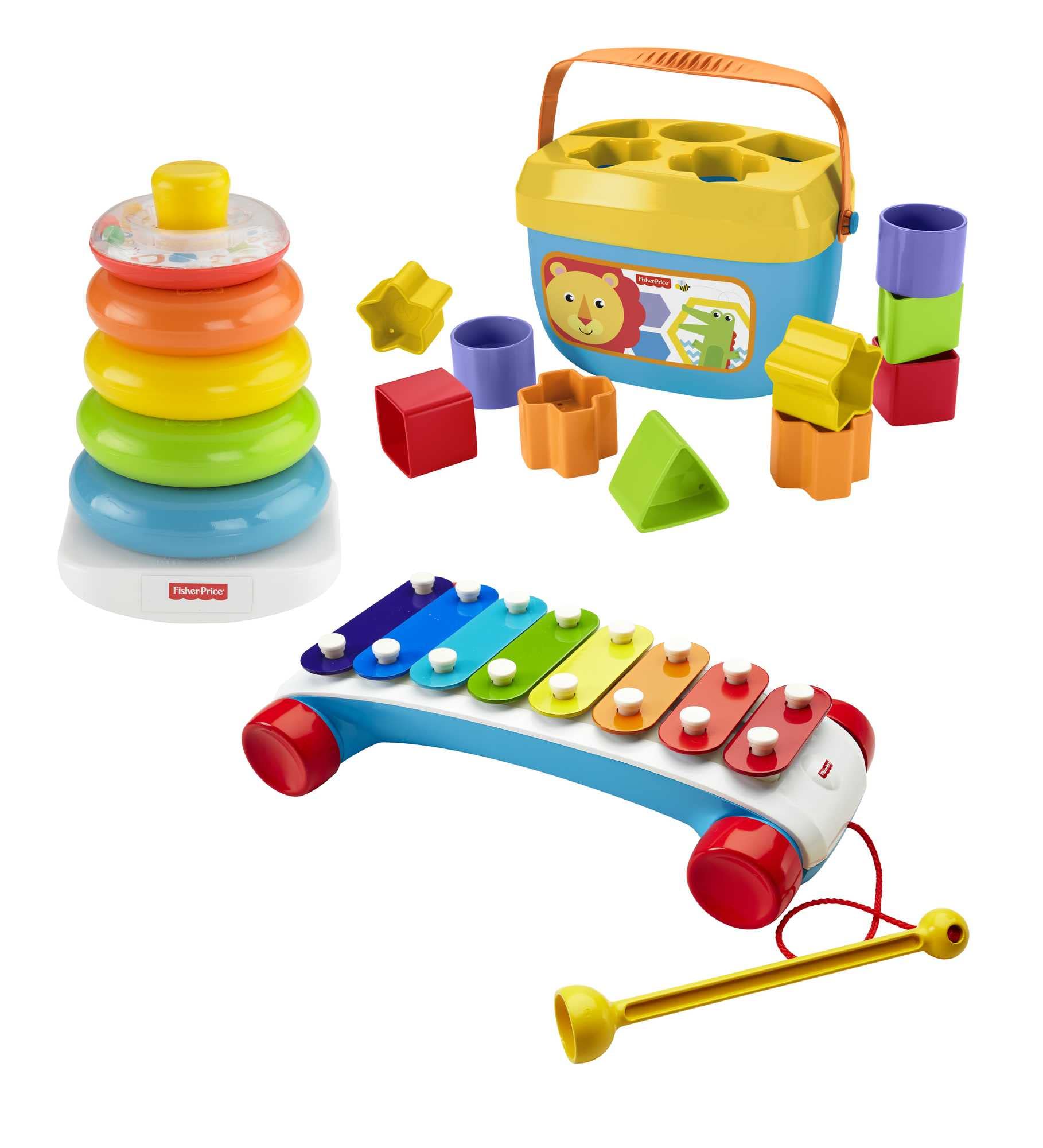 Fisher-Price Classic Infant Trio, toy set of three baby toys for stacking, sorting and musical play 🍁 All In One Marketplace Canada