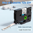 5 Pack TZe-231 Compatible with Brother Label Maker Tape P Touch TZe TZ Tape 12mm 0.47'' Laminated White TZ 231 Label Tape for Brother P-Touch PT-H110 PT-D210 PT-D600 PT-D400AD PT-1290 🍁 All In One Marketplace Canada