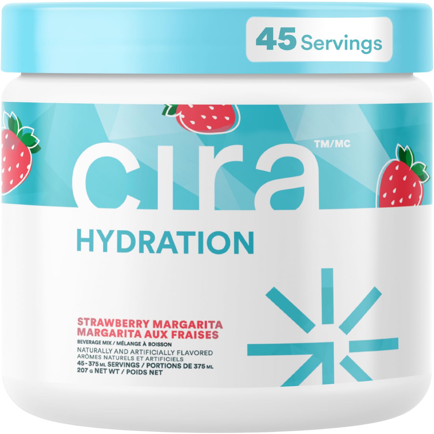 Cira Hydration Electrolytes Powder - Daily Electrolyte Powder, Sugar Free w Himalayan Salt, Magnesium, Potassium, Hydration Powder for Dehydration Relief & Recovery - Strawberry Margarita, 45 Servings 🍁 All In One Marketplace Canada