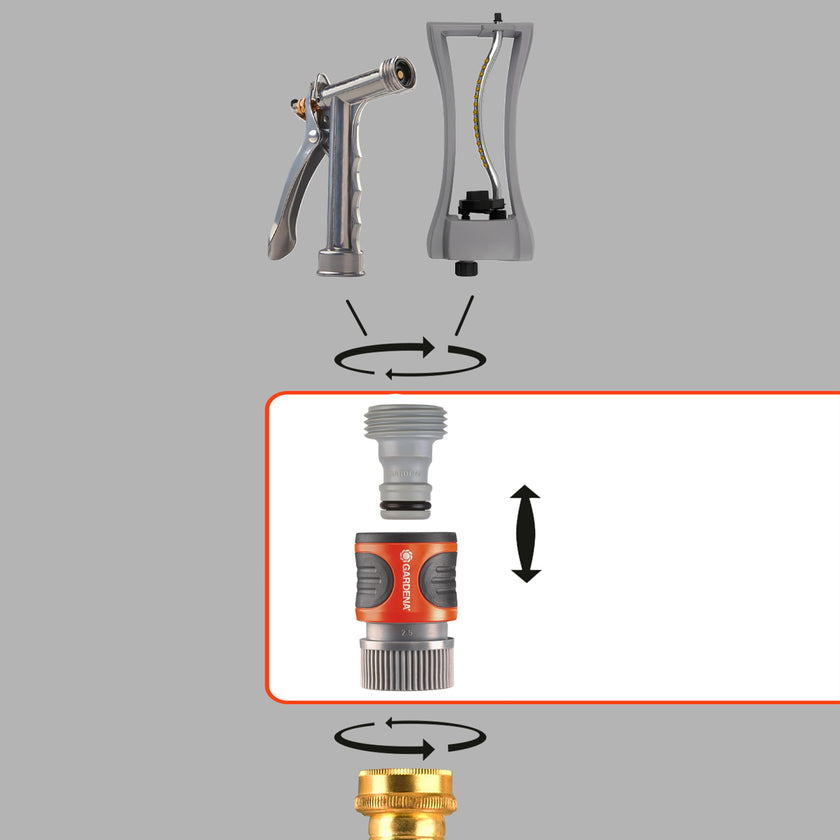 Gardena 942-BK 5-Piece Quick Connector Starter Set, for Any 5/8 Inch or 1/2 Inch Garden Hose, Sprinkler or Spray Nozzle, Made in Germany 🍁 All In One Marketplace Canada