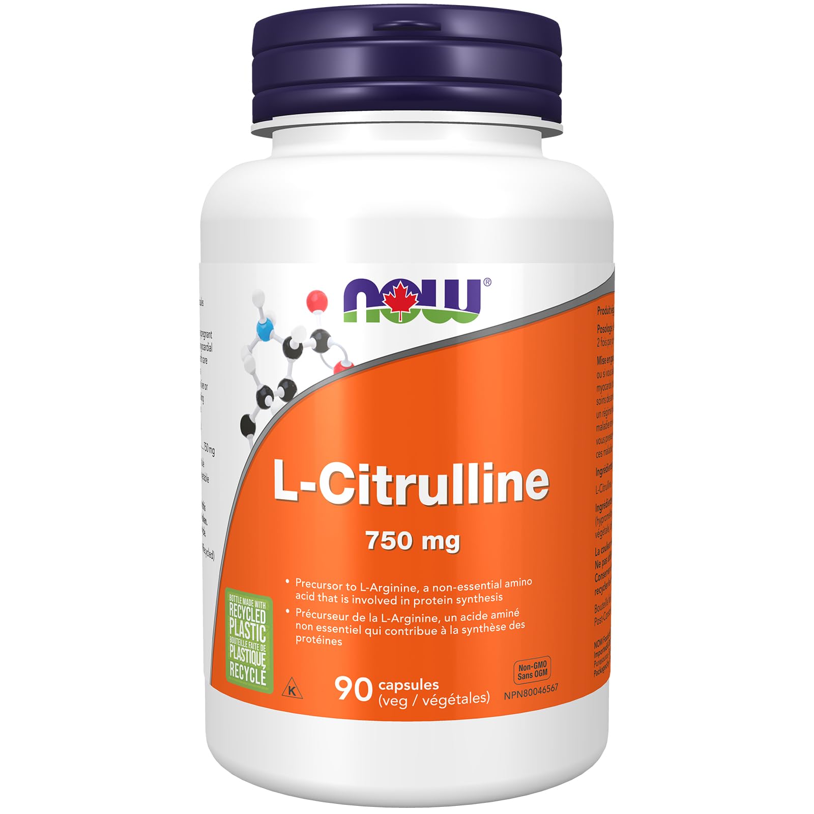 NOW Supplements, L-Citrulline 750 mg, Supports Protein Metabolism, Amino Acid, 90 Veg Capsules 🍁 All In One Marketplace Canada