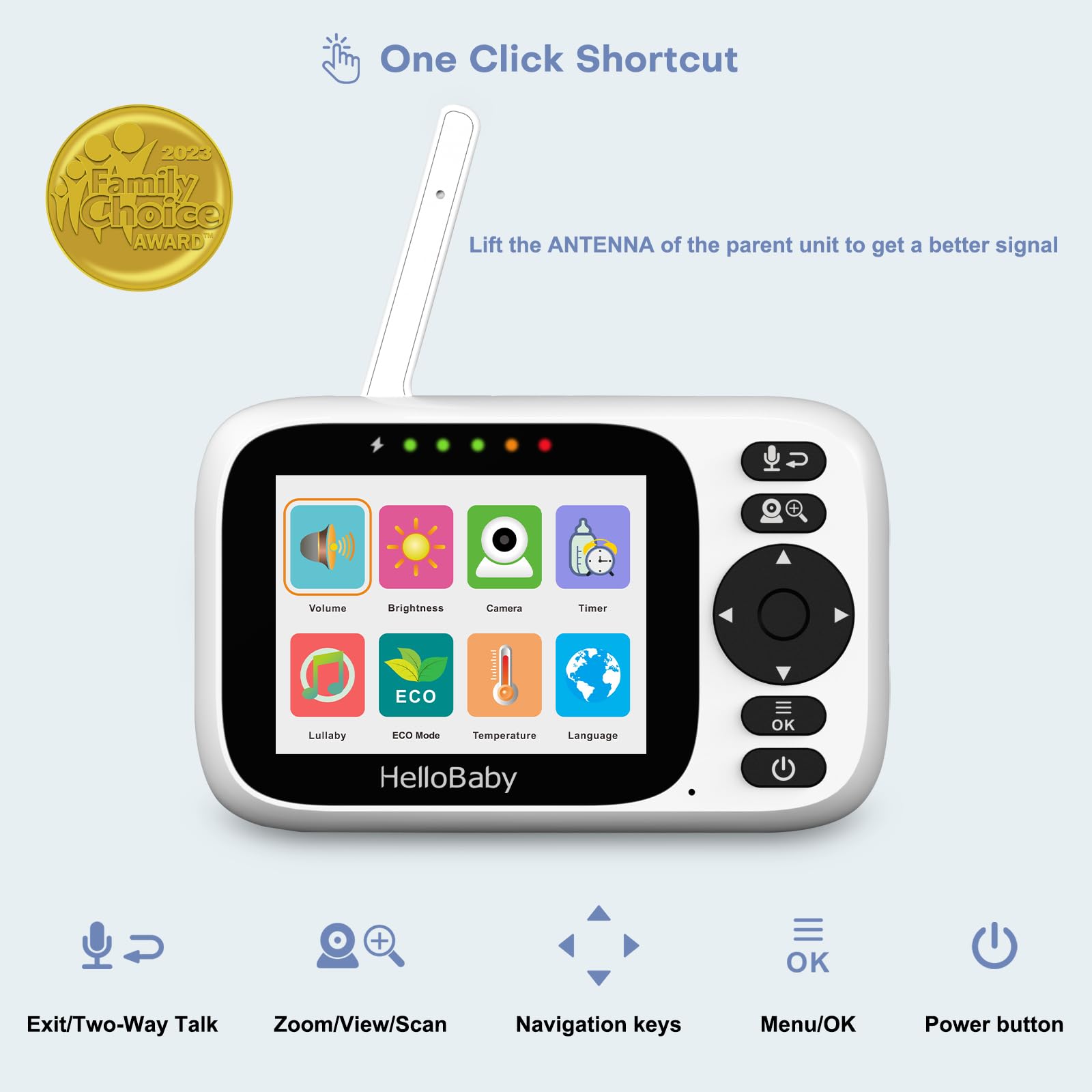 HelloBaby Baby Monitor No WiFi,Video Baby Monitors with Camera and Audio,3.2'' IPS Screen, Remote Pan-Tilt-Zoom Baby Camera Monitor,Plug&Play,Night Vision,1000ft Range,2-Way Talk, ECO Mode,Temperature 🍁 All In One Marketplace Canada