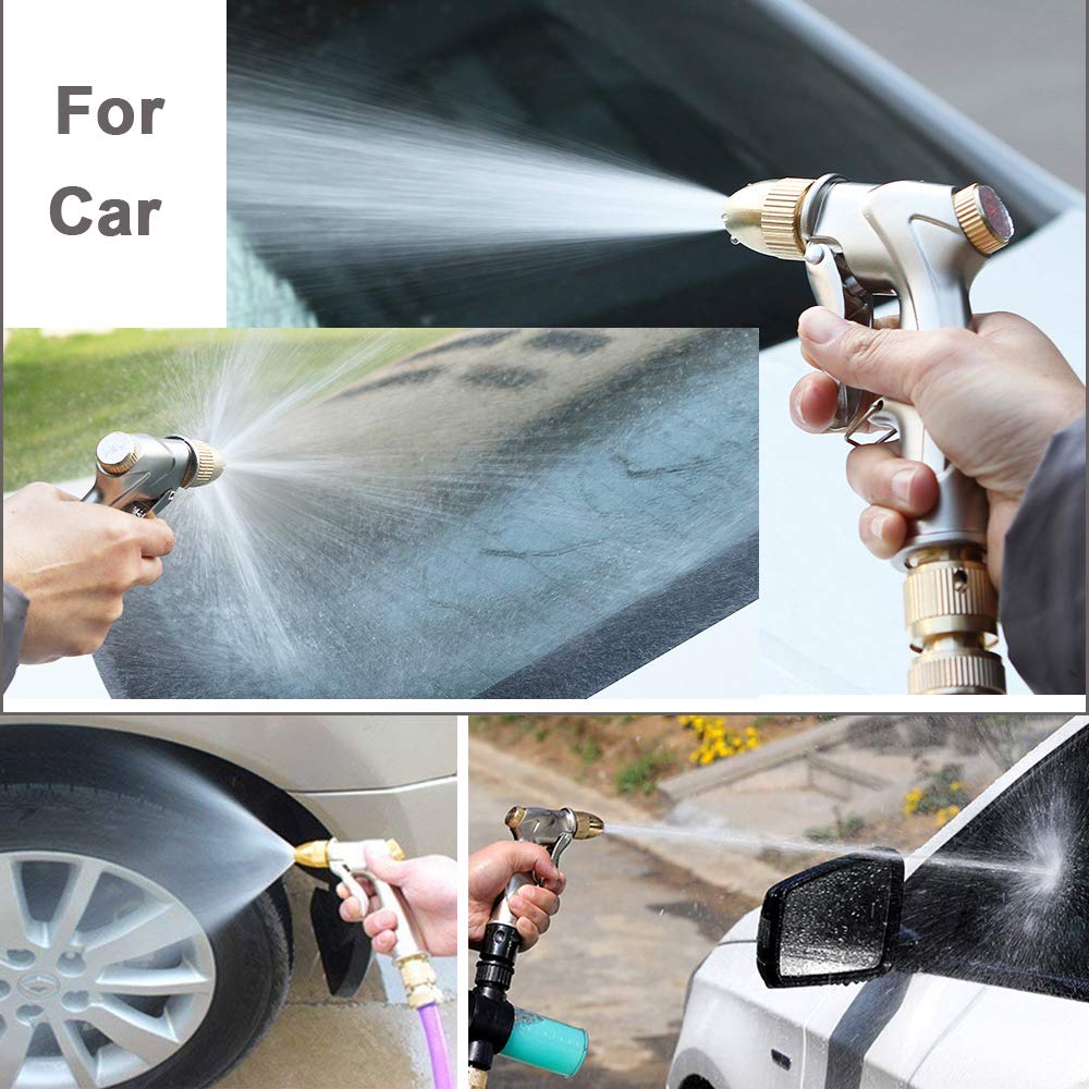 FANHAO Garden Hose Nozzle Sprayer, 100% Heavy Duty Metal Handheld Water Nozzle High Pressure in 4 Spraying Modes for Hand Watering Plants and Lawn, Car Washing, Patio and Pet 🍁 All In One Marketplace Canada