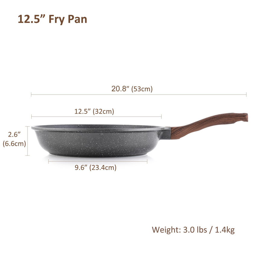 SENSARTE 12.5 Inch Nonstick Frying Pan Skillet, Swiss Granite Coating Omelette Pan, Healthy Stone Cookware, PFOA Free 🍁 All In One Marketplace Canada