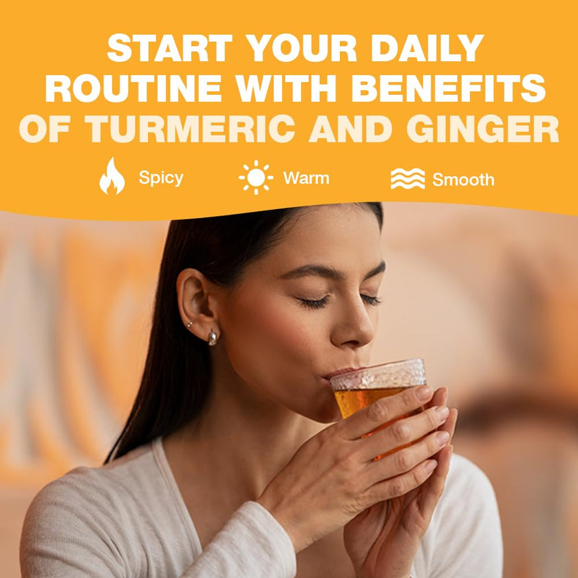 HANDPICK, Turmeric Ginger Tea, 100 Eco-Conscious Tea Bags | Caffeine Free, Gluten Free | 100% Pure Herbal Blend - Savory & Spicy | Curcumin | Packed in Eco-Friendly Tea Bags 🍁 All In One Marketplace Canada
