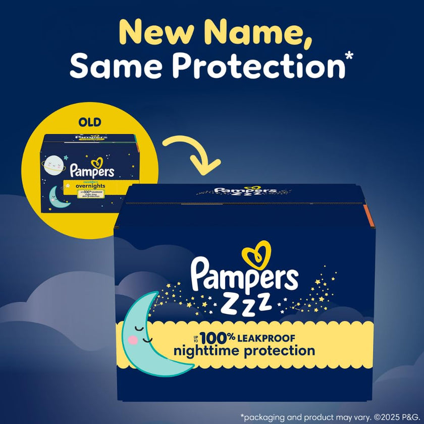 Pampers ZZZ Overnight Diapers, Size 4, Nighttime Protection Disposable Baby Diaper, 1 Pack (Count of 104), 🍁 All In One Marketplace Canada